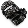 Ceinture femme cloutée argentée et noire | Accessoire mode rock chic