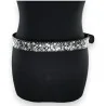 Cinturón de mujer con tachuelas plateadas y negras | Accesorio de moda rock chic