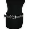 Cintura da donna borchiata argento e nera | Accessorio moda rock chic
