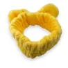 Bandeau à maquillage molletonné jaune | Accessoire beauté pratique et élégant