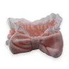 Fascia spa pesca, broderie anglaise + fiocco peluche | Mode Tendance