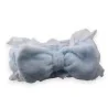 Himmelblaues Make-up-Stirnband aus Fleece mit Lochstickerei | Trendige Mode