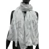 Foulard Blanc à Motifs Argentés | Accessoire Mode Élégant et Raffiné