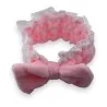 Diadema de maquillaje para mujer rosa con bordado inglés
