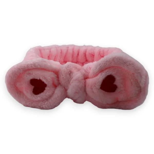 Cinta de maquillaje rosa para mujer con lazo de corazón