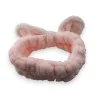 Soft pink makeup headband with bow & hearts | Women's beauty accessory
