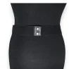 Ceinture élastique noire avec boucle double anneaux dorés | Mode Tendance
