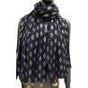 Foulard blu navy e oro con nappine dorate