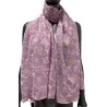 Old rose scarf adorned with golden rosettes