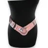 Cinturón elástico decorativo tipo acordeón en rosa pálido | Accesorio de moda para mujer