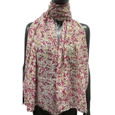Foulard liberty lampone con decorazioni dorate