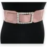 Elastic Fancy Belt for Women Old Pink | Elegant Pearl Buckle