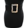 Cintura elastica da donna nera con grande fibbia dorata | Moda Trendy