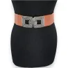 Cintura Elastica Donna Fantasia Cammello con Fibbia Quadrata | Moda Trendy