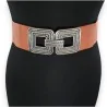Cintura Elastica Donna Fantasia Cammello con Fibbia Quadrata | Moda Trendy