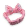 Diadema de maquillaje rosa con lazo | Accesorio de belleza cómodo | Moda Tendencia