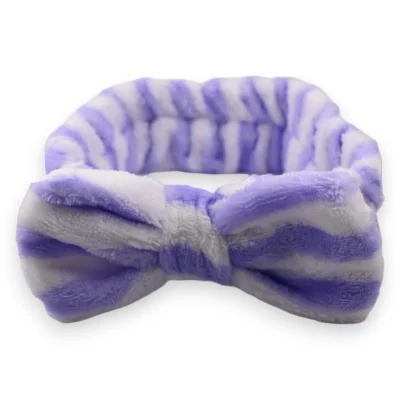 Cinta para el cabello de mujer lila y blanca