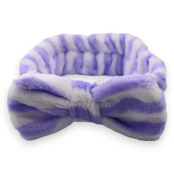 Cinta para el cabello de mujer lila y blanca