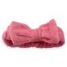 Pink soft fleece makeup headband with bow | Fashion Trend