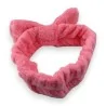 Pink soft fleece makeup headband with bow | Fashion Trend
