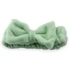 Bandeau Maquillage Vert Menthe avec Nœud | Accessoire Beauté Doux et Élégant