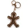 Portachiavi Omino di Pan di Zenzero Dorato con Strass | Accessorio Moda Originale