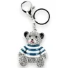 Porte-clés Nounours Argenté Strass - Accessoire Mode Tendance Marinière