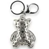 Silver Teddy Bear Keychain with Rhinestones - Trendy Nautical Fashion Accessory
