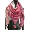 Four-sided scarf in shades of pink