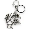 Portachiavi Delfini Argentato con Strass | Elegante Accessorio Moda Marina