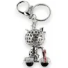 Chaveiro Gato Scooter Strass Prateado | Acessório de Moda Original & Elegante