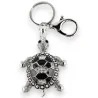 Porte-clés Tortue Strass Argenté | Accessoire Mode Élégant & Brillant