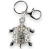 Porte-clés Tortue Strass Argenté | Accessoire Mode Élégant & Brillant