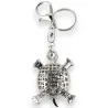 Porte-clés Tortue Argenté avec Strass - Accessoire Mode Élégant et Original