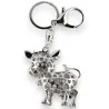 Llavero de Vaca con Strass y Margarita | Accesorio de Moda Original y Elegante