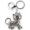 Schlüsselanhänger Silberne Strass-Katze | Elegantes Katzen-Modeaccessoire