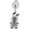 Porte-clés Lapin Argenté Strass Robe Bleue | Accessoire Mode Élégant