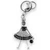 Porte-clés Poupée Articulée Argentée à Strass | Accessoire Mode Élégant