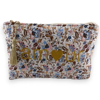 Pochette in tessuto AMORE floreale pastello