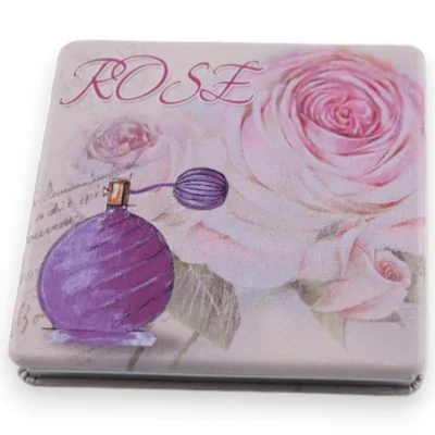 Espejo de bolsillo romántico rosa