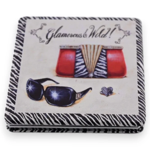 Specchietto da borsetta fashion glamour e selvaggio