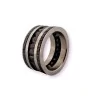 Ring Breit Trendig aus Zweifarbigem Stahl Schwarz und Silber | Modetrend