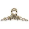 Goldene Haarspange mit 3 Strassblumen