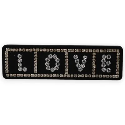 Presilha LOVE preta com strass
