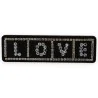 Love-Haarspange in Schwarz mit Strasssteinen