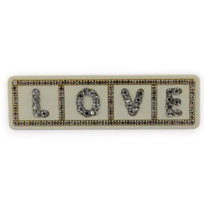 Fermaglio LOVE bianco crema e strass
