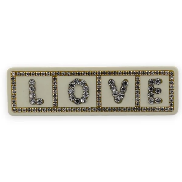 Haarspange LOVE creme mit Strass