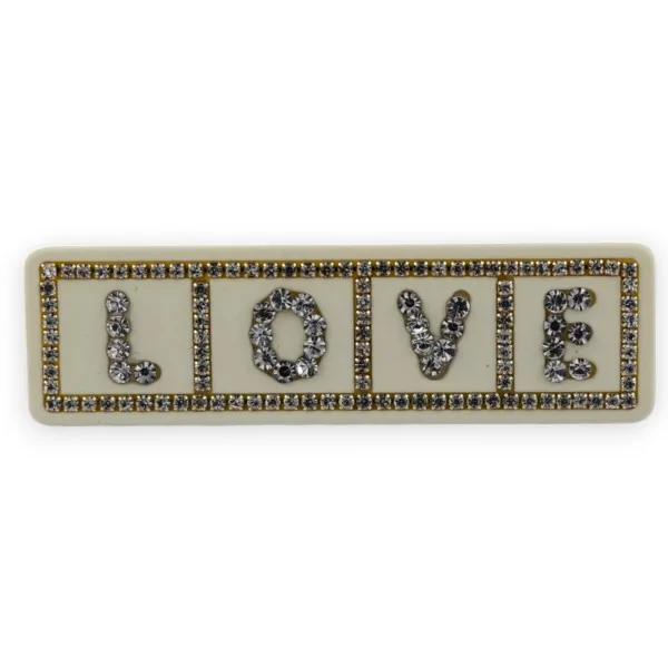 Presilha LOVE creme e strass