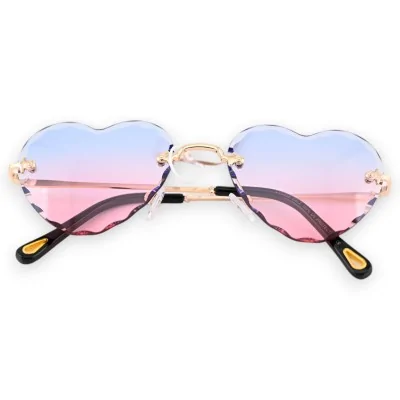 Occhiali vintage a cuore rosa e blu