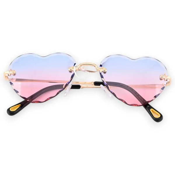 Occhiali vintage a cuore rosa e blu